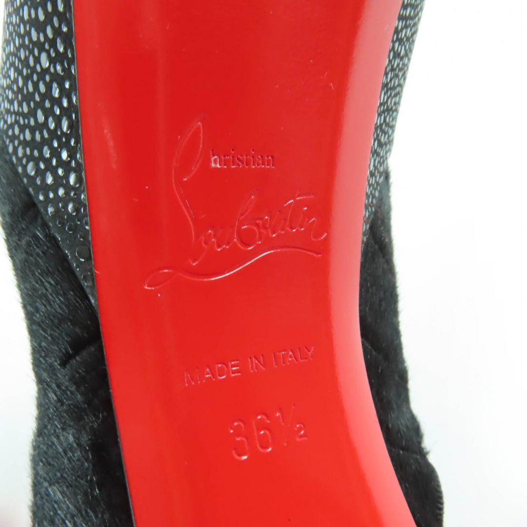 未使用品☆Christian Louboutin クリスチャンルブタン 3170961 BENICHOCHOTTE 110 パテントレザー ショートブーツ ブラック 36.5