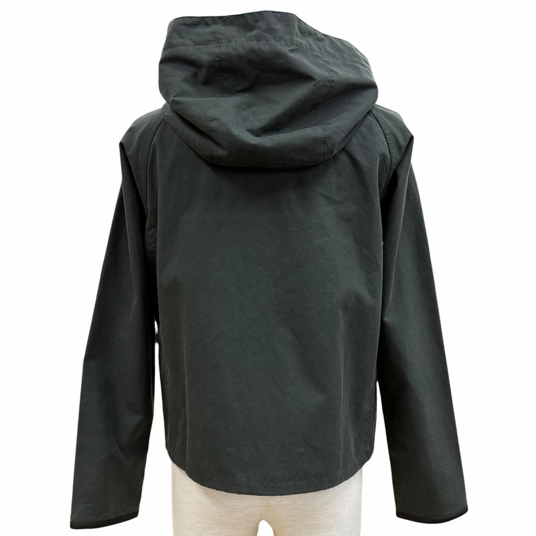 美品◇Barbour バブアー LWX0730SG51 SPEY WAX JACKET コットン100％ レザー使い ロゴボタン オイルドジャケット UK8 正規品 レディース