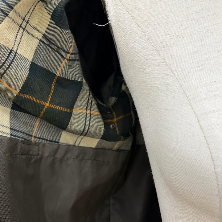 美品◇Barbour バブアー LWX0730SG51 SPEY WAX JACKET コットン100％ レザー使い ロゴボタン オイルドジャケット UK8 正規品 レディース