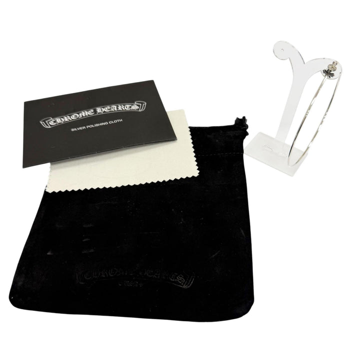 美品□CHROME HEARTS クロムハーツ HOOP CH PLS SV925 14K CHプラス 大ぶり フープピアス シルバー 重量5.0g レディース 保存袋付き