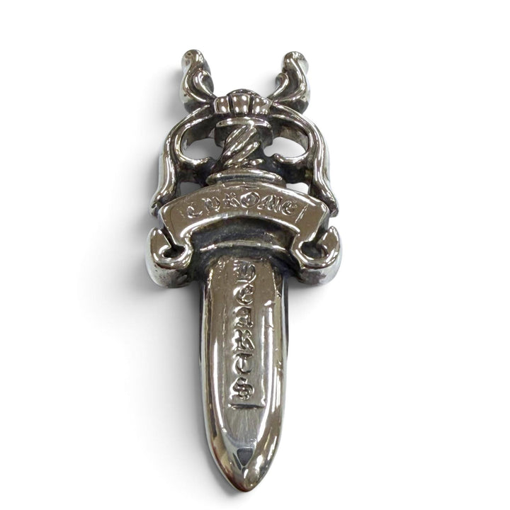 美品▼CHROME HEARTS クロムハーツ HAIRBAND DAGGER ダガー コンチョ 925 ヘアゴム ヘアアクセサリー シルバー 重量10.86g メンズ