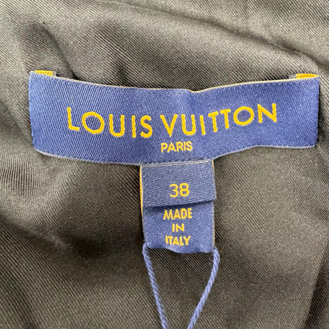 未使用品◇LOUIS VUITTON ルイヴィトン 2022年製 ウール モヘア ロゴボタン付き ダブルブレスト テーラードジャケット 紺 38 伊製 正規品