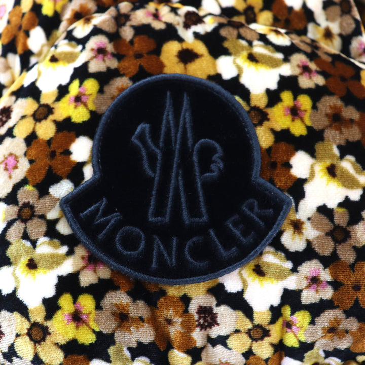 極美品★MONCLER モンクレール 20-21AW DAOS シルク混 デカロゴワッペン付 花柄 ベロア ダウンジャケット ブラウン系 3 正規品
