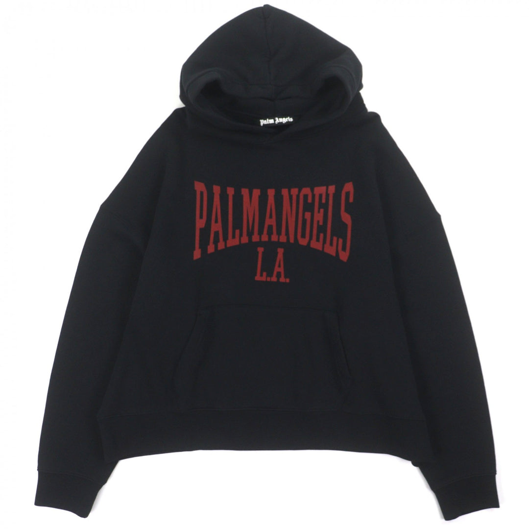 未使用品▼PALM ANGELS パームエンジェルス コットン100% カレッジロゴプリント プルオーバー パーカー ブラック XL 正規品 メンズ