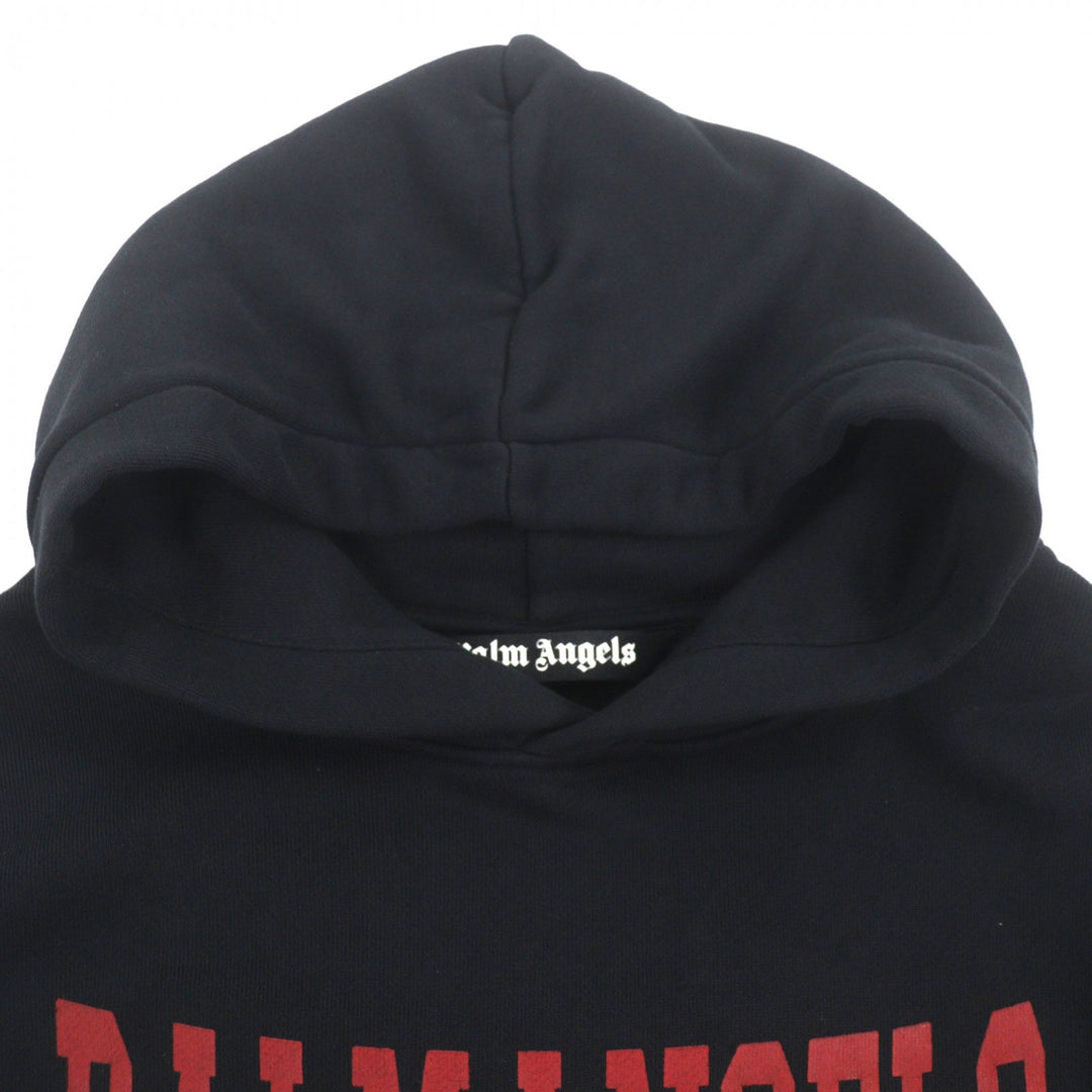 未使用品▼PALM ANGELS パームエンジェルス コットン100% カレッジロゴプリント プルオーバー パーカー ブラック XL 正規品 メンズ