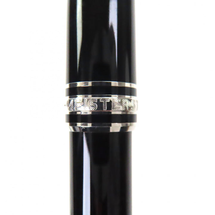 美品▼MONTBLANC モンブラン プラチナライン マイスターシュテュック クラシック ホワイトスター ツイスト ボールペン ブラック シルバー