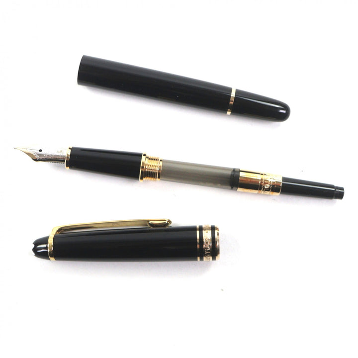 美品▼MONTBLANC モンブラン マイスターシュテュック クラシック ペン先14K Mニブ ホワイトスター 万年筆 ブラック ゴールド ドイツ製