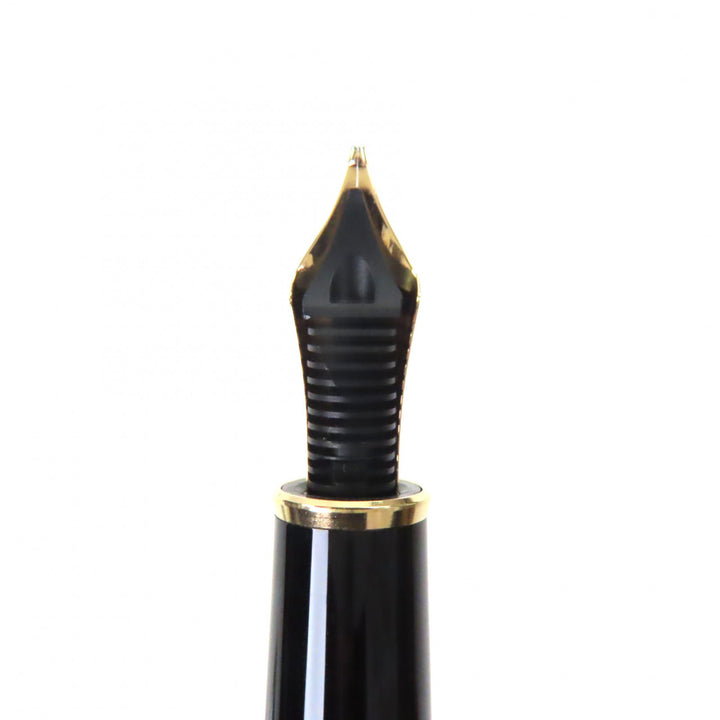 美品▼MONTBLANC モンブラン マイスターシュテュック クラシック ペン先14K Mニブ ホワイトスター 万年筆 ブラック ゴールド ドイツ製