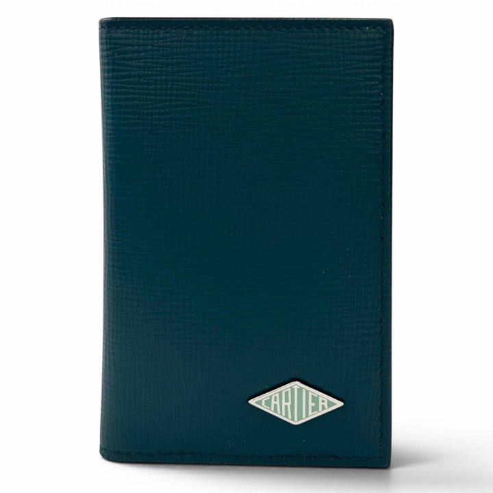 極美品▲Cartier カルティエ L3002214 ロザンジュ 4カードホルダー レザー カードケース ダークグリーン 箱・保存袋付き 伊製 メンズ