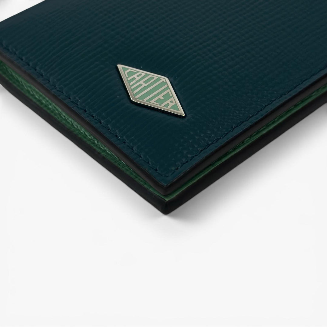 極美品▲Cartier カルティエ L3002214 ロザンジュ 4カードホルダー レザー カードケース ダークグリーン 箱・保存袋付き 伊製 メンズ