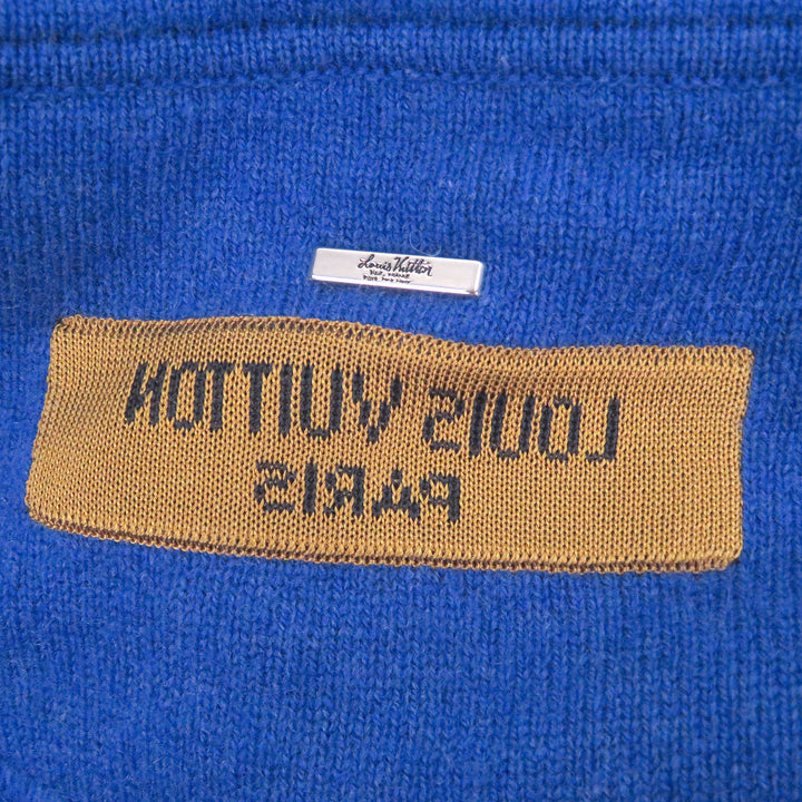 美品□LOUIS VUITTON ルイヴィトン 20SS カシミヤ シルク インサイドアウト ロゴプレート プルオーバー ニットパーカー XS 伊製 正規品