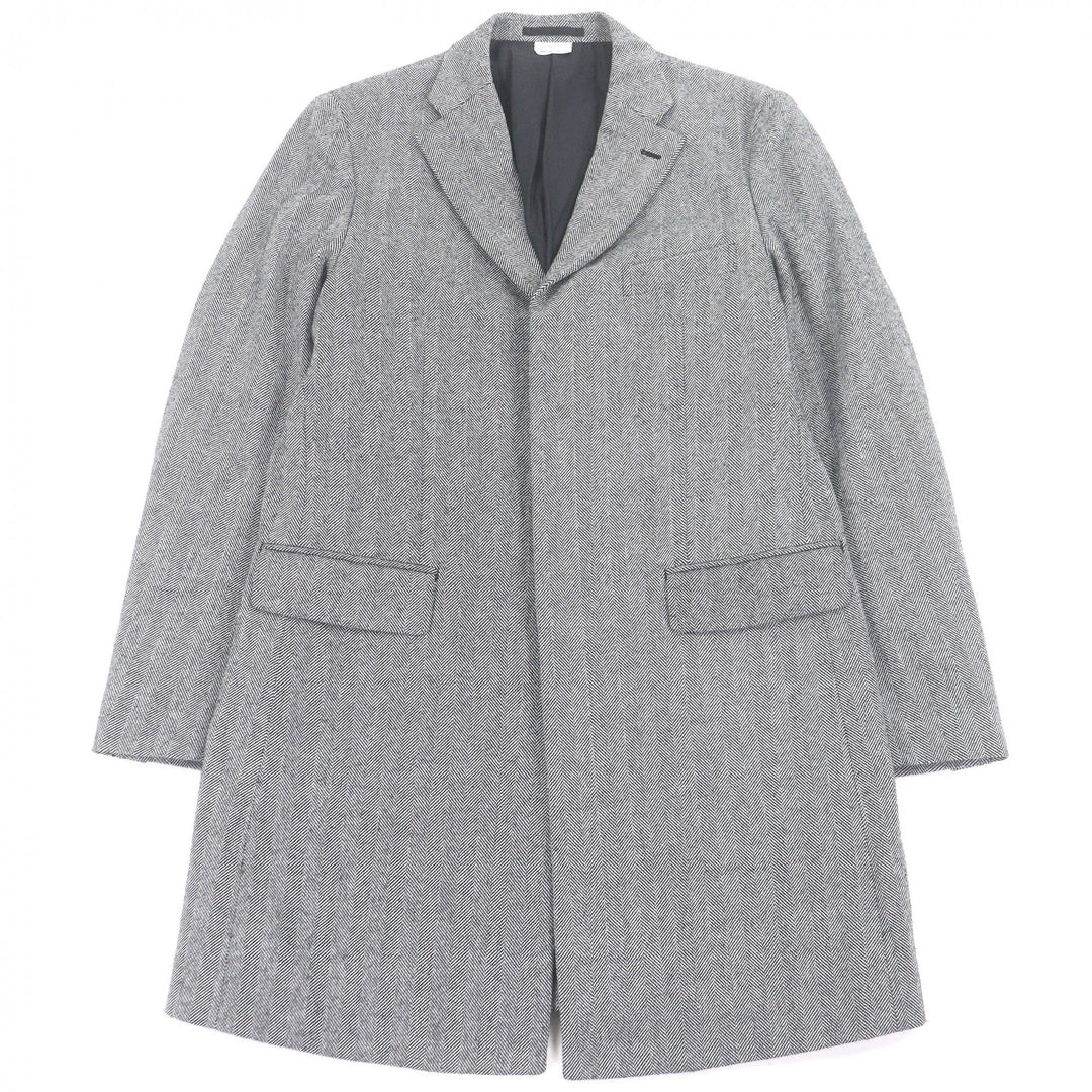 極美品□COMME des GARCONS HOMME DEUX コム デ ギャルソン オム ドゥ 23AW DL-C001 ヘリンボーン チェスターコート L 日本製 正規品