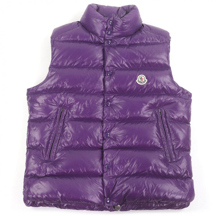 極美品□MONCLER モンクレール 2022年製 TIBB GILET ロゴワッペン付き ダブルジップ ダウンベスト ジレ パープル 3 正規品 メンズ
