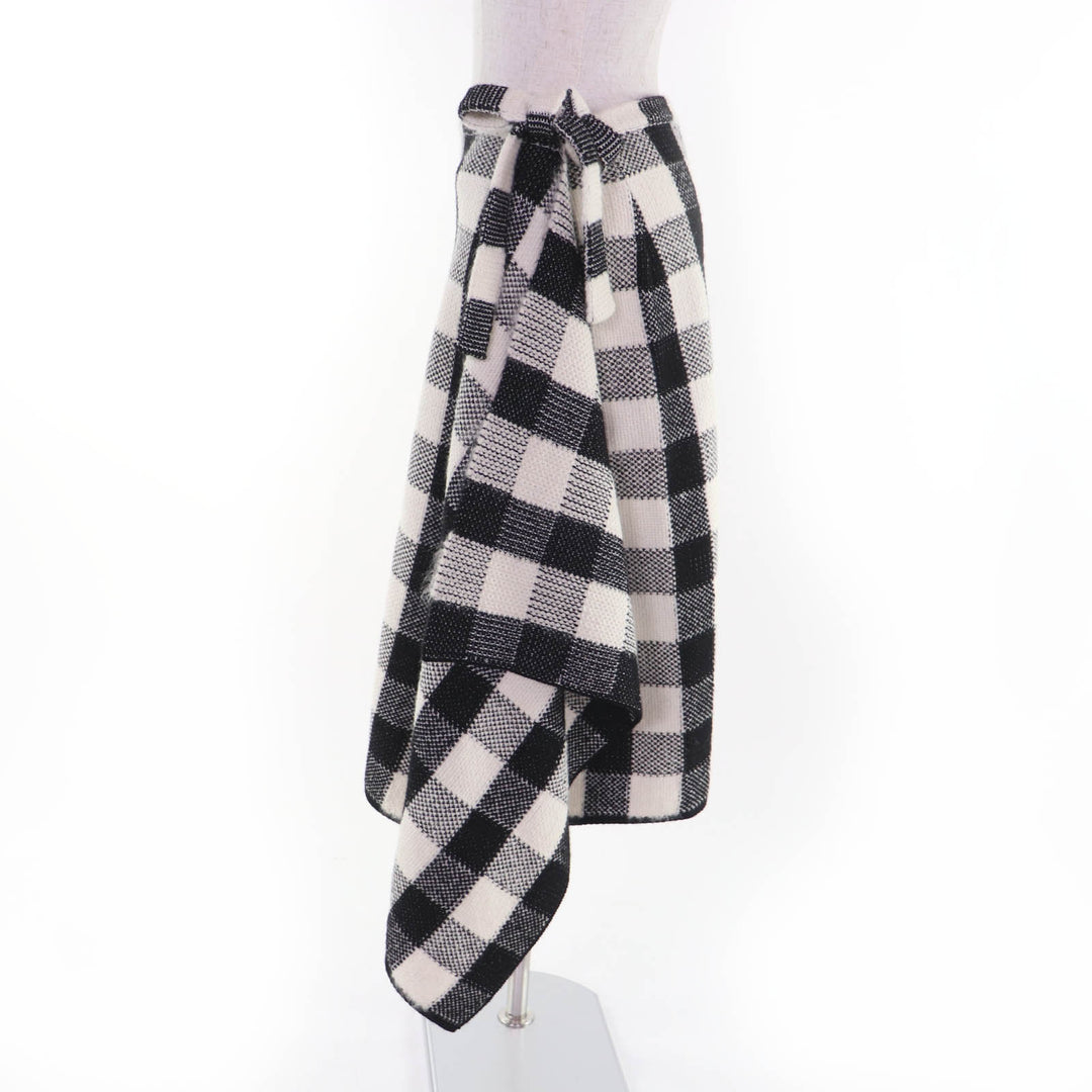 極美品☆Christian Dior クリスチャンディオール 2023年製 344J06AM214 ウール アルパカ アシンメトリーラップ ロングスカート 40 正規品