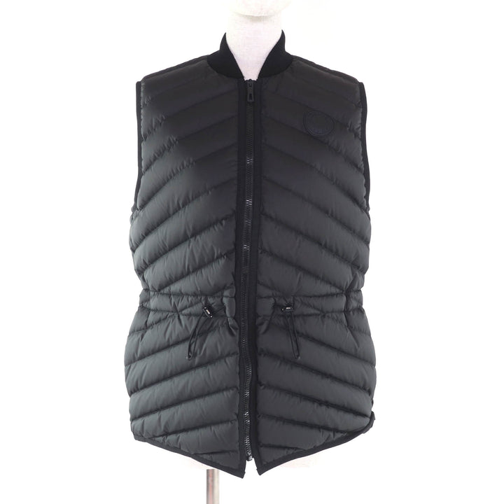 極美品★HERMES エルメス 3H0156DA Long Quilted Vest ラバーセリエワッペン ダウンベスト ブラック 38 イタリア製 レディース