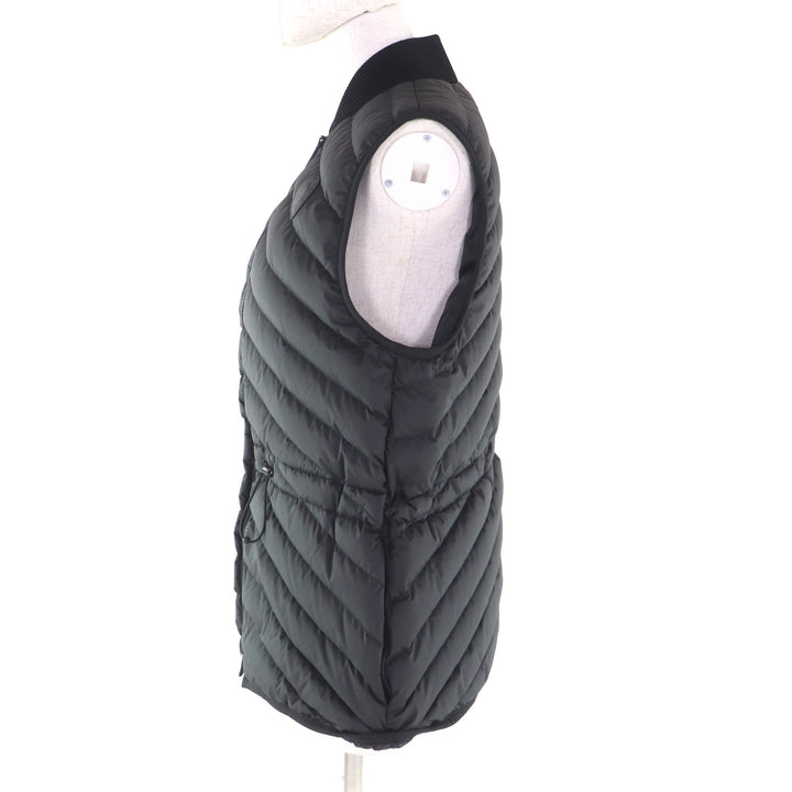 極美品★HERMES エルメス 3H0156DA Long Quilted Vest ラバーセリエワッペン ダウンベスト ブラック 38 イタリア製 レディース