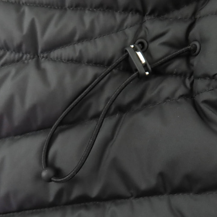 極美品★HERMES エルメス 3H0156DA Long Quilted Vest ラバーセリエワッペン ダウンベスト ブラック 38 イタリア製 レディース