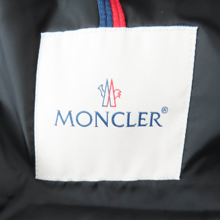 極美品☆MONCLER モンクレール BAIRON ロゴワッペン・フード付 ZIP ダウンベスト ブラック 1 正規品 ハンガー・ガーメント付 レディース
