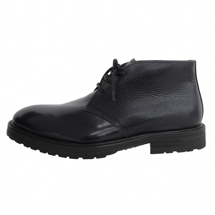 未使用品▲ARMANI COLLEZIONI アルマーニコレッツォーニ 裏ボア レザー チャッカブーツ アンクルブーツ ネイビー 7 メンズ