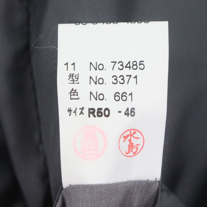 極美品▼LANVIN CLASSIQUE ランバン クラシック カシミヤ100% ヘンリーボーン柄 比翼仕立て ロング ステンカラーコート グレー 50 正規品
