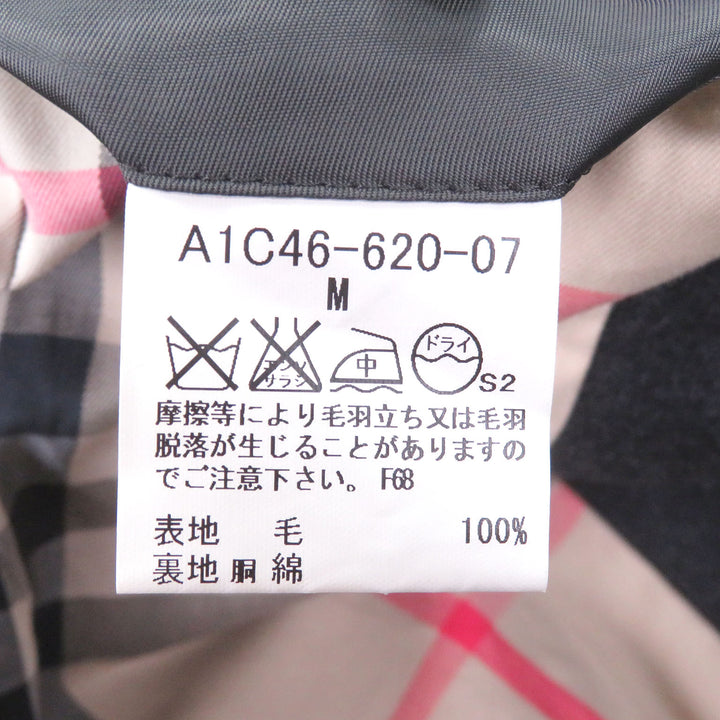 極美品□BURBERRY LONDON バーバリーロンドン 裏ノバチェック柄 ロゴボタン ダブルブレストジャケット ピーコート グレー M 日本製 正規品