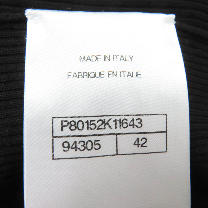 未使用品☆CHANEL シャネル P80152K11643 コットン ココマーク ノースリーブ リブニット トップス ブラック 42 イタリア製 レディース