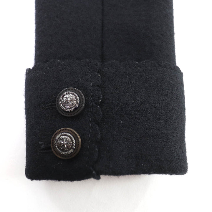 極美品★CHANEL シャネル P49405 ウール100％ ダラスボタン付き デザイン ジャケット ブラック 36 フランス製 レディース