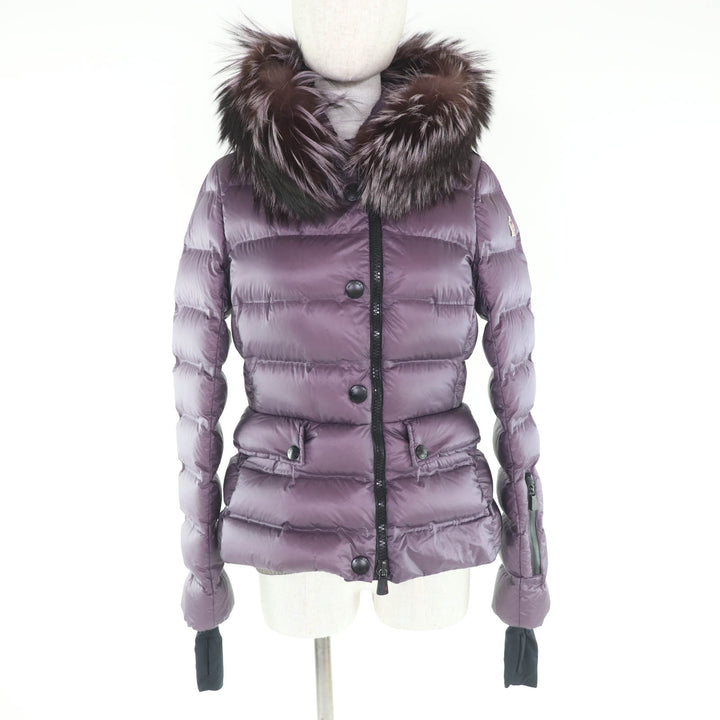 美品★MONCLER GRENOBLE モンクレール グルノーブル ARMOTECH シルバーフォックス・ロゴパッチ付 ZIP UP ダウンジャケット パープル 1