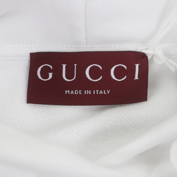 未使用品▼GUCCI グッチ 2025年製 837930 コットン100% エンボスダブルG プルオーバー パーカー ホワイト S イタリア製 正規品 メンズ