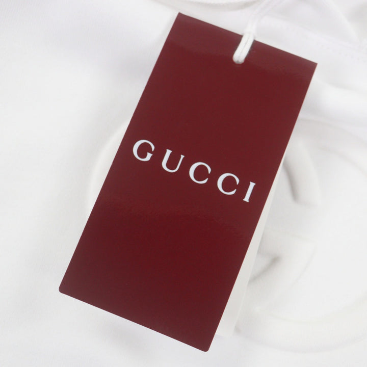 未使用品▼GUCCI グッチ 2025年製 837930 コットン100% エンボスダブルG プルオーバー パーカー ホワイト S イタリア製 正規品 メンズ