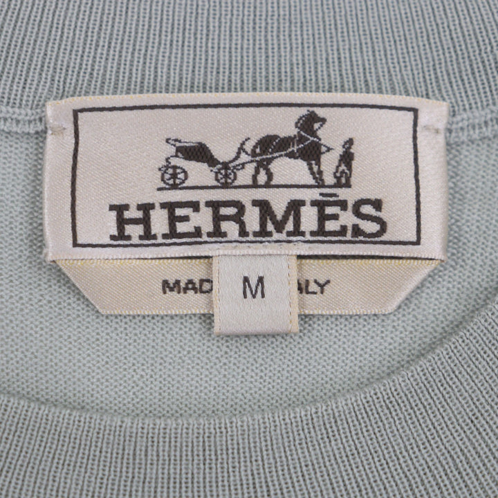 極美品▼HERMES エルメス 23SS カシミヤ シルク クルーネック 薄手 ハイゲージニット セーター マルチカラー M イタリア製 正規品 メンズ