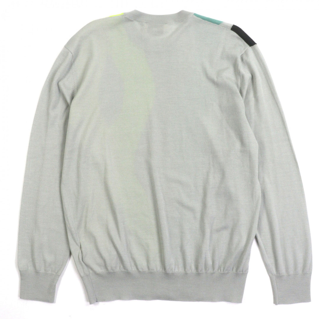極美品▼HERMES エルメス 23SS カシミヤ シルク クルーネック 薄手 ハイゲージニット セーター マルチカラー M イタリア製 正規品 メンズ