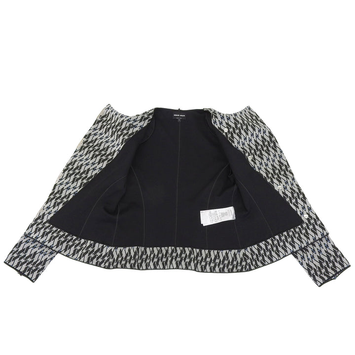 極美品▲GIORGIO ARMANI ジョルジオアルマーニ 2020年製 3KAG56 総柄 希少 大きめサイズ ジャケット マルチ 44 伊製 正規品 レディース