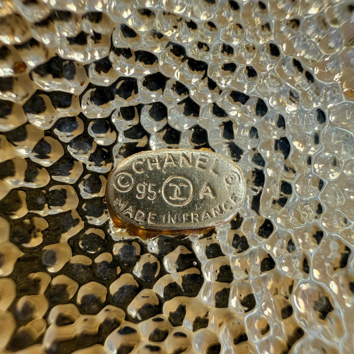 極美品☆CHANEL シャネル ヴィンテージ 1995年製 95A ココマーク フラワー ブローチ ゴールド フランス製 レディース