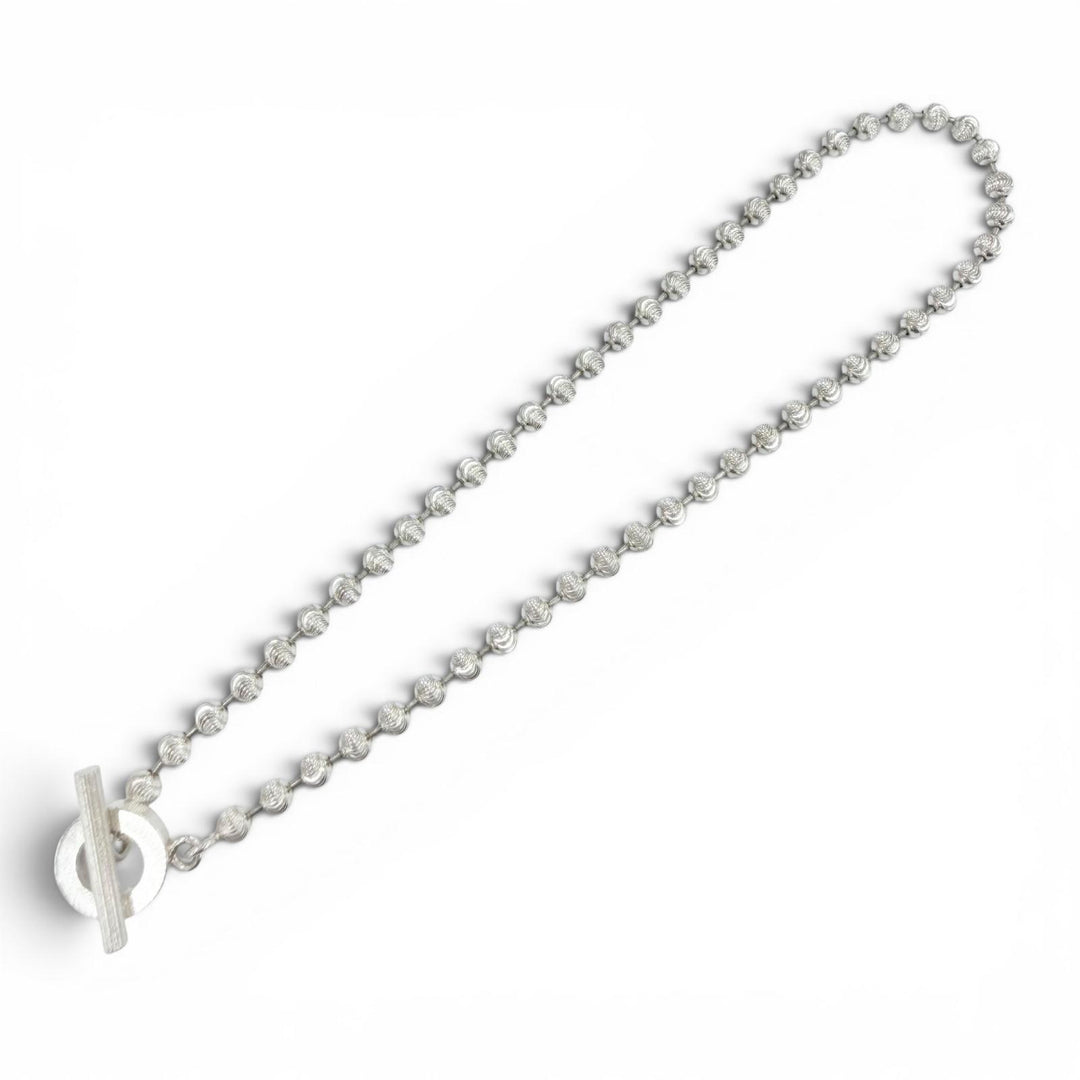 美品◇GUCCI グッチ 602736 ボールチェーン ネックレス Lサイズ AG925 アクセサリー シルバー イタリア製 重量26.57g レディース