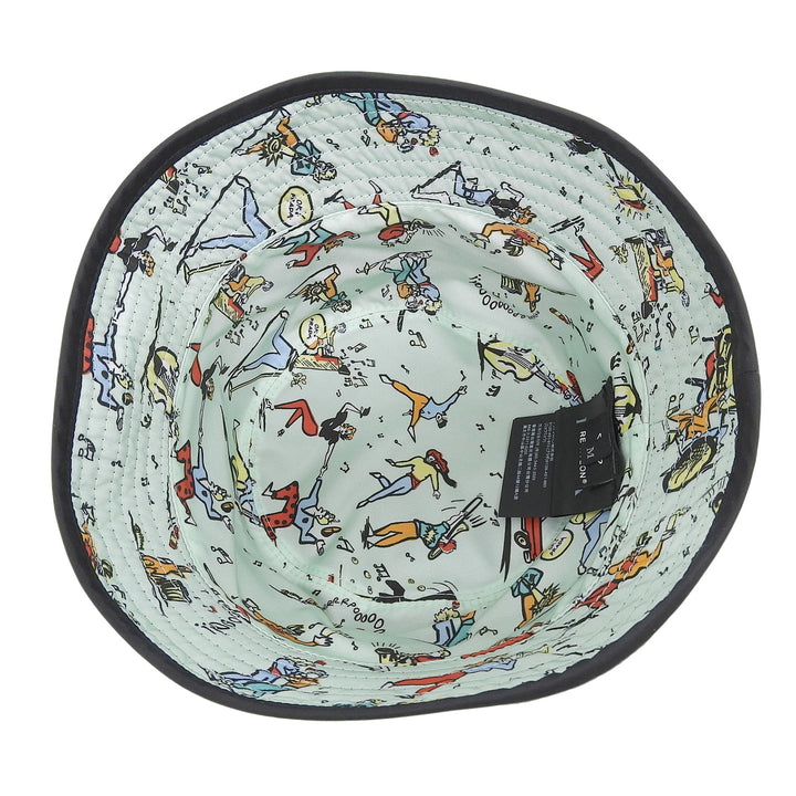 極美品▲PRADA プラダ 2025年製 2HC137 レザー使い トライアングルロゴ リバーシブル バケットハット ブラック M メンズ 保存袋付き
