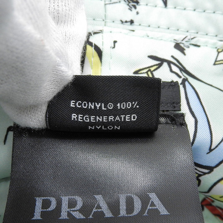 極美品▲PRADA プラダ 2025年製 2HC137 レザー使い トライアングルロゴ リバーシブル バケットハット ブラック M メンズ 保存袋付き
