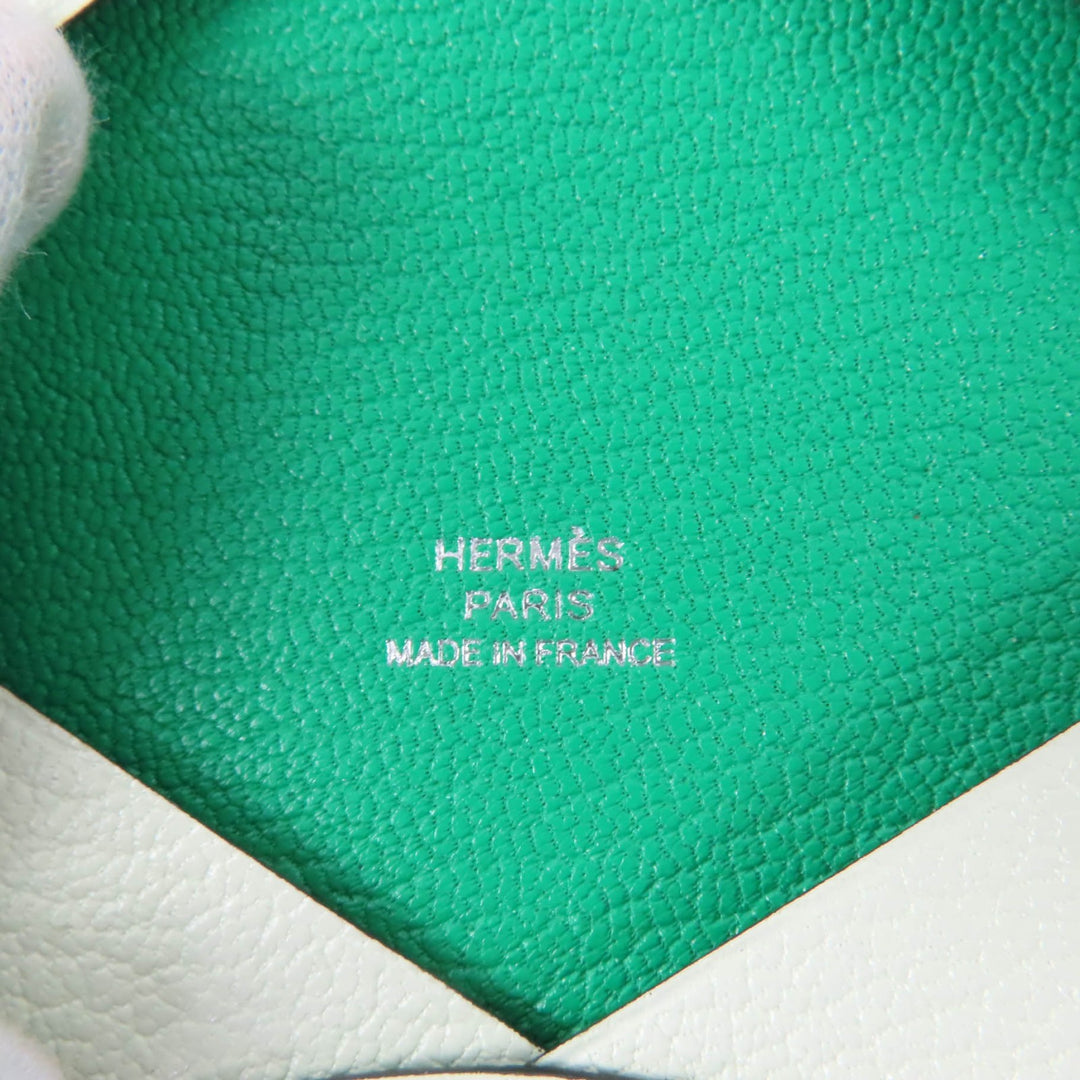 極美品☆HERMES エルメス カルヴィ シェーブル ヴェールフィズ ミント パスケース カードケース B刻印 フランス製 レディース