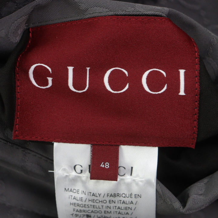 美品▼GUCCI グッチ 795697 GG柄 ロゴ刺繍 リバーシブル フーデッド 中綿入り ジップアップ ナイロンジャケット 48 ハンガー付き 正規品