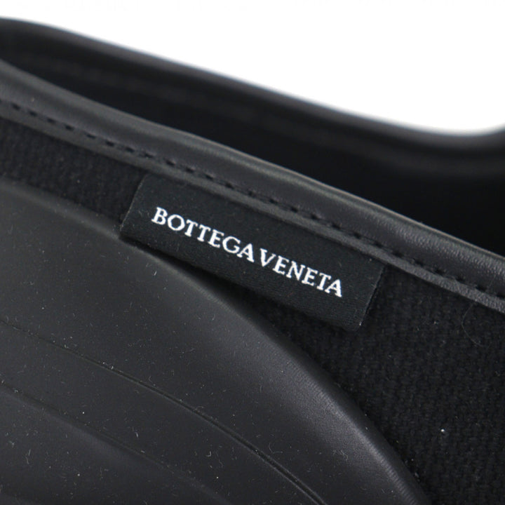 未使用品▼BOTTEGAVENETA ボッテガヴェネタ Trek トレック メリージェーン キャンバス レザー シューズ ローファー ブラック 42 箱袋付