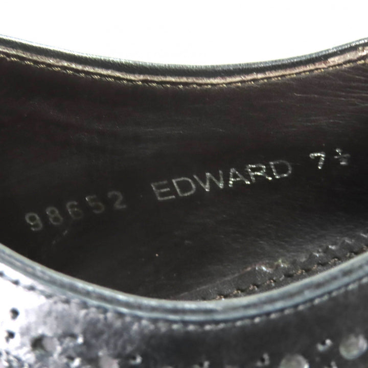美品△Jalan Sriwijaya ジャランスリワヤ 98652 EDWARD ウィングチップ ダイナイトソール レザーシューズ ビジネスシューズ ブラック 7.5