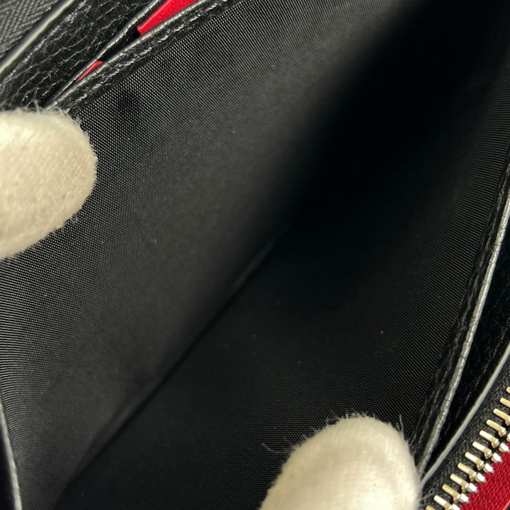 極美品▲Valentino Garavani ヴァレンティノガラヴァーニ ロックスタッズ ラウンドジップ レザー 長財布 ブラック ゴールド レディース