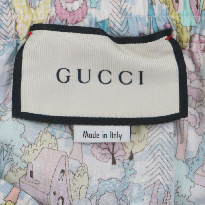極美品▼GUCCI グッチ 636592 LIBERTY リバティ コットン100% 総柄 ボタンフライ ショートパンツ マルチ 46 イタリア製 正規品 メンズ
