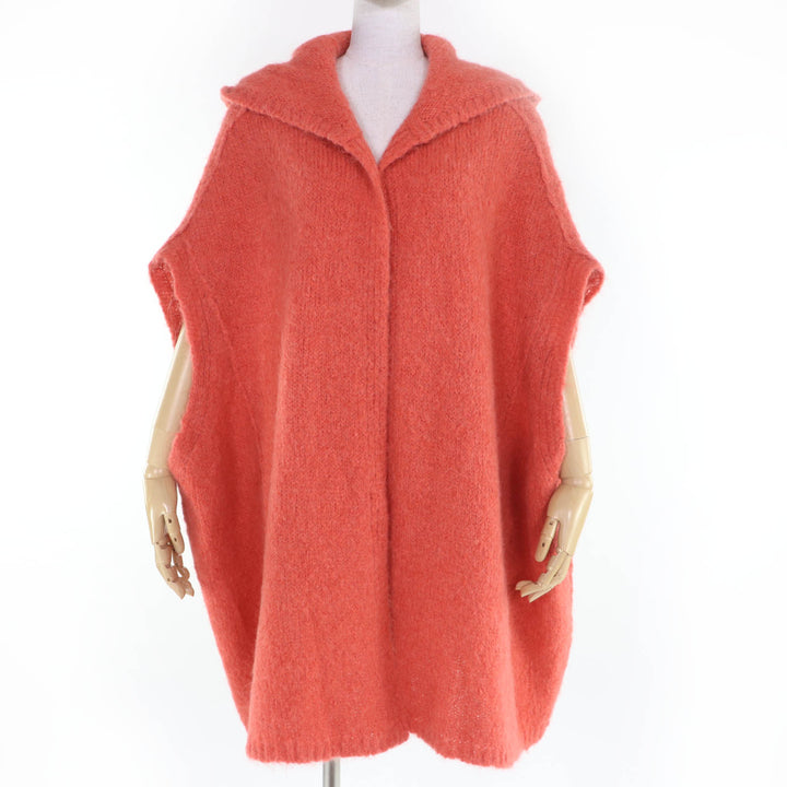 極美品☆Rick Owens リックオウエンス RO02B6687 モヘア アルパカ オーバーシルエット フード付 ニット カーディガン オレンジ XS 正規品
