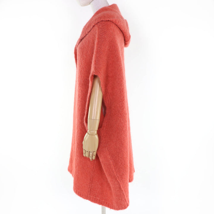 極美品☆Rick Owens リックオウエンス RO02B6687 モヘア アルパカ オーバーシルエット フード付 ニット カーディガン オレンジ XS 正規品