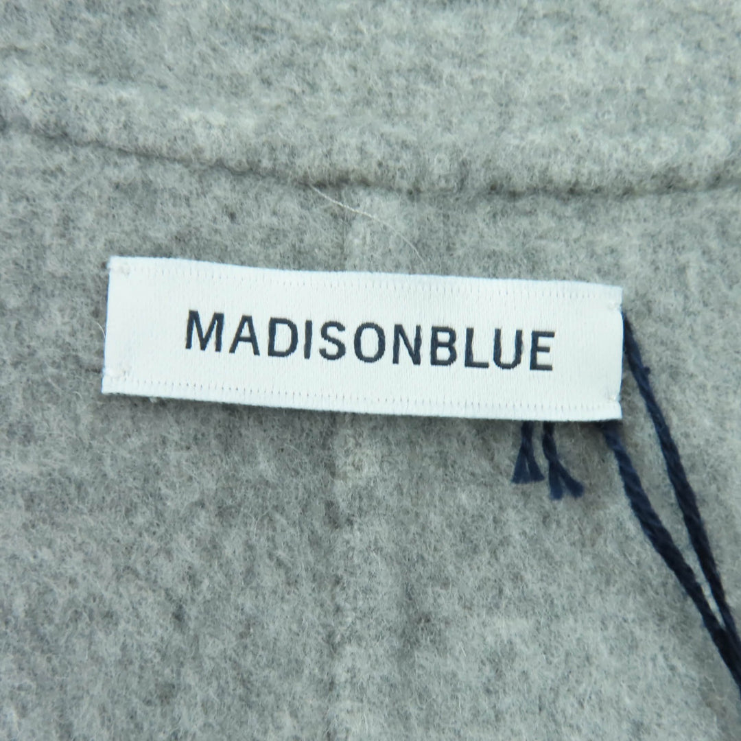 未使用品☆MADISONBLUE マディソンブルー MB204-2023MQ ウール100％ ノーカラー ラップコート グレー XS 日本製 正規品 レディース