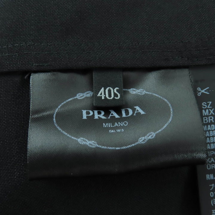 極美品☆PRADA プラダ 2023年製 P5640H ウール モヘア ベルテッド ジャケット ブラック 40 イタリア製 正規品 レディース