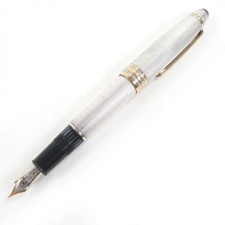 良品□MONTBLANC モンブラン ヴィンテージ ソリテール 146 SV925 ペン先18K Mニブ 万年筆 シルバー ゴールド ドイツ製 総重量55g メンズ