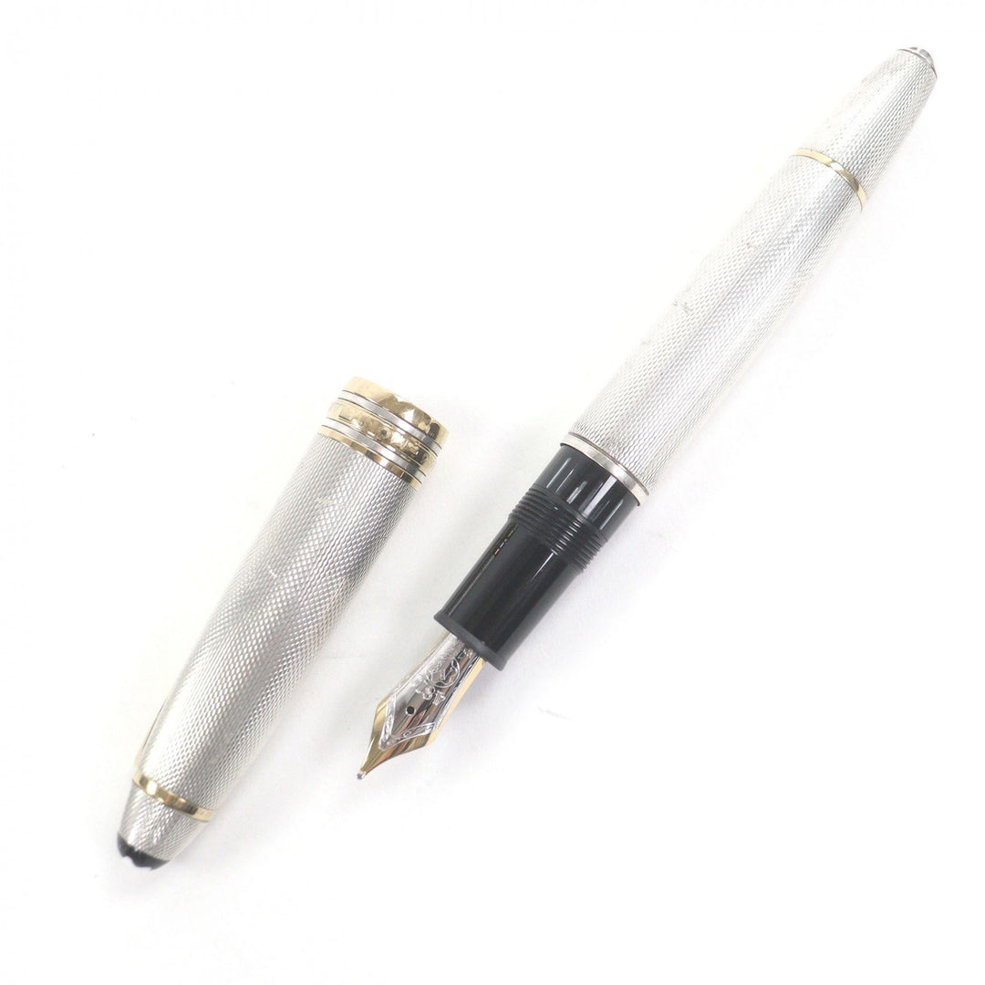 良品□MONTBLANC モンブラン ヴィンテージ ソリテール 146 SV925 ペン先18K Mニブ 万年筆 シルバー ゴールド ドイツ製 総重量55g メンズ