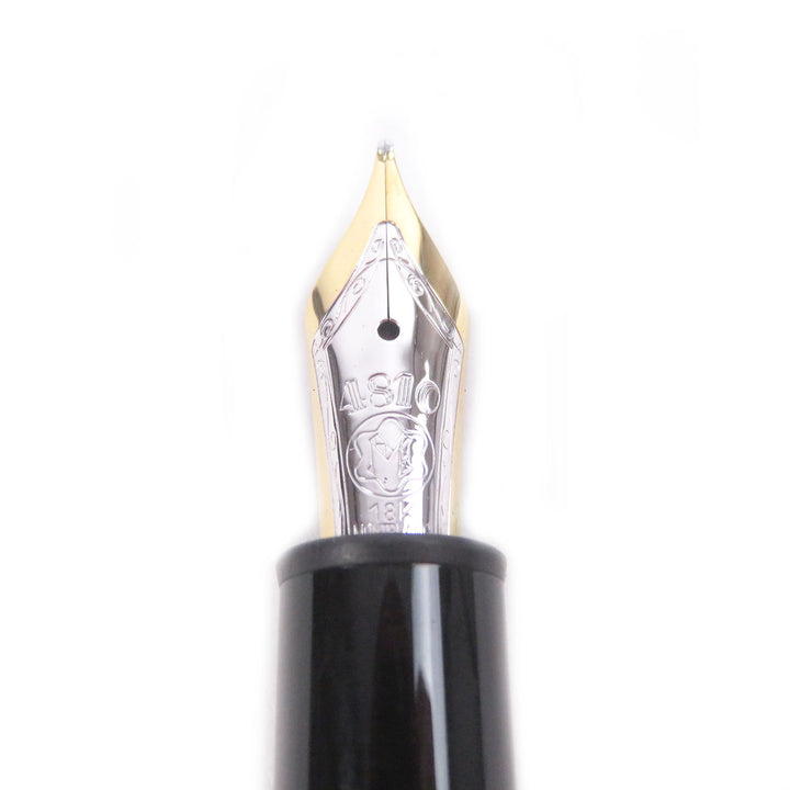良品□MONTBLANC モンブラン ヴィンテージ ソリテール 146 SV925 ペン先18K Mニブ 万年筆 シルバー ゴールド ドイツ製 総重量55g メンズ